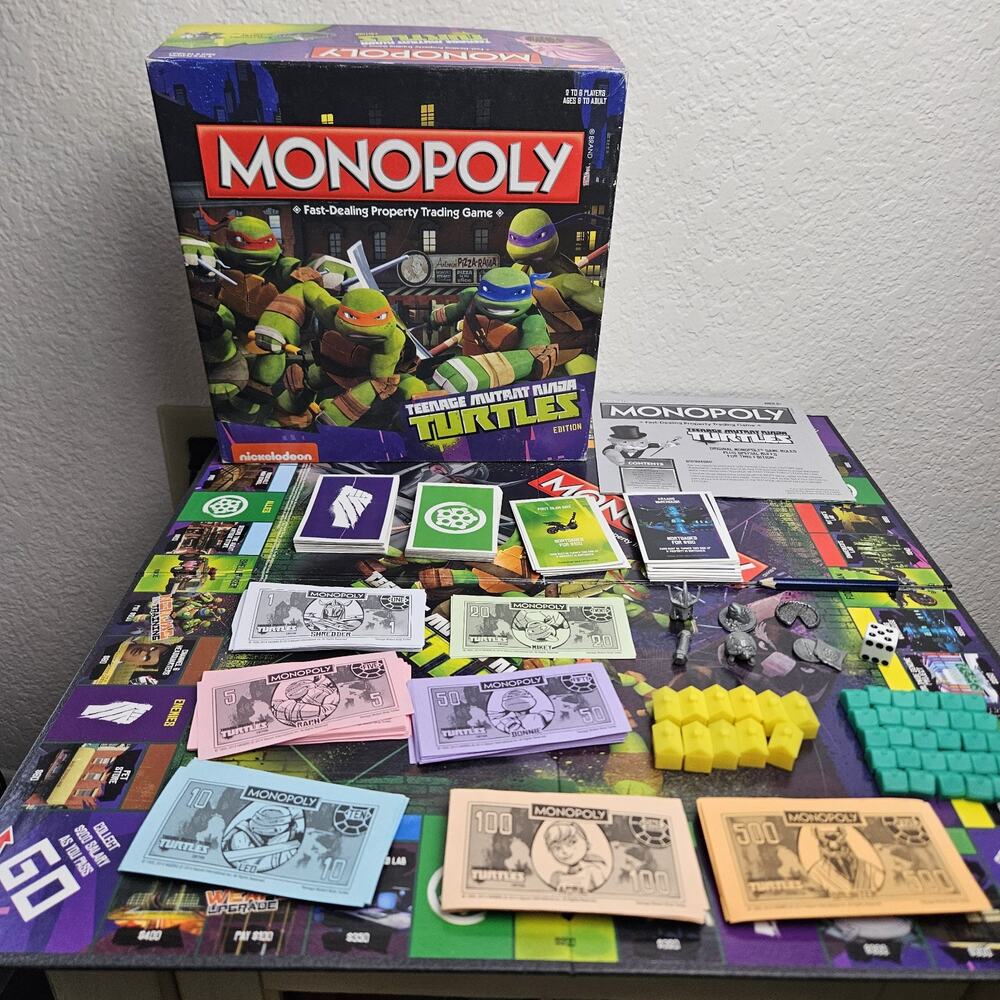 Monopoly Teenage Mutant Ninja Turtles TMNT Edition Hasbro 2014 Read incomplete
